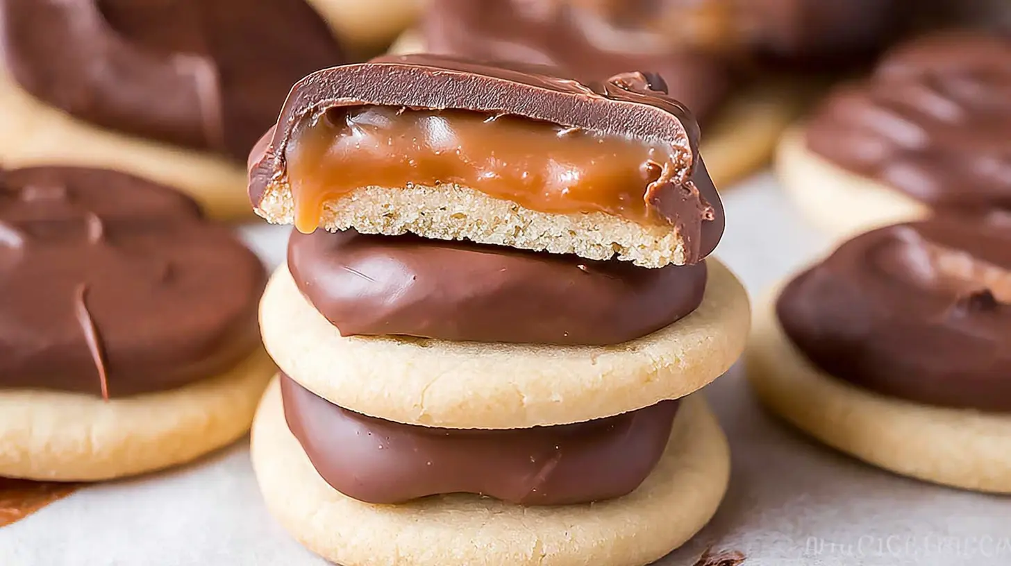 Homemade cookies crafted to look like Twix candy bars