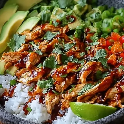 A vibrant Honey Chipotle Chicken Bowl, perfectly arranged and ready to serve