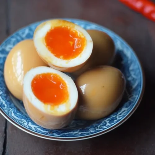 Perfectly marinated ramen eggs (ajitama) with a gooey yolk