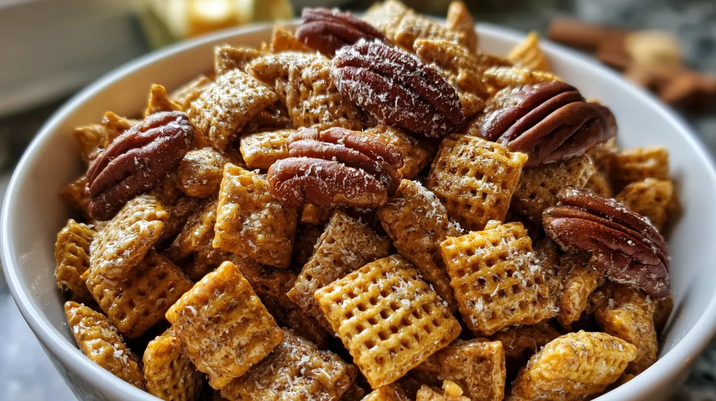 Golden brown praline crunch, showcasing its sugary texture.