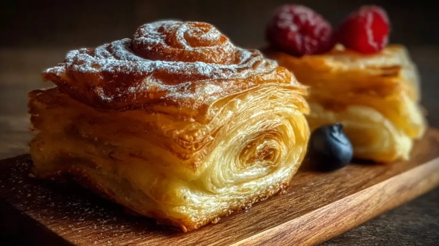 Assorted sweet puff pastry creations, showcasing their flaky layers and appealing textures.