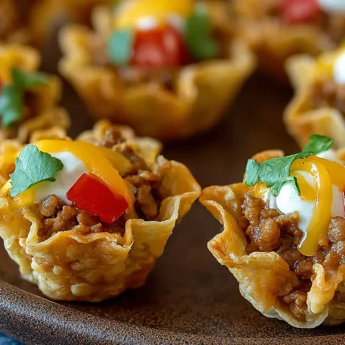 A serving of delicious taco ranch bites, perfectly arranged.