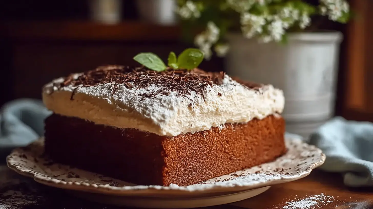 Full view of a Traditional Italian Love Cake, rich with layers and frosting.
