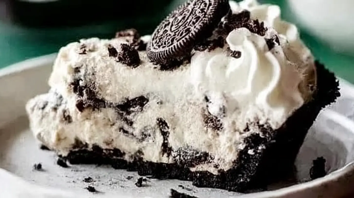 Decadent Cookies and Cream Pie, presented beautifully.