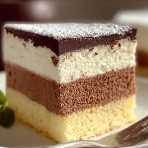 A delectable Italian Love Cake, ready to be served.