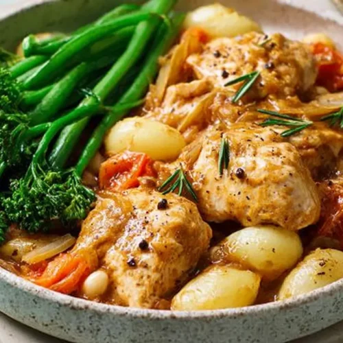 A plate featuring easy dinner recipes healthy with chicken, showcasing a balanced meal.