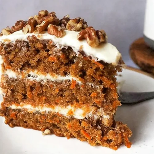 A Simple Carrot Cake Dessert, beautifully plated and ready to eat