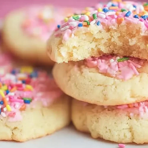 A soft sugar cookie recipe laid out on a kitchen counter