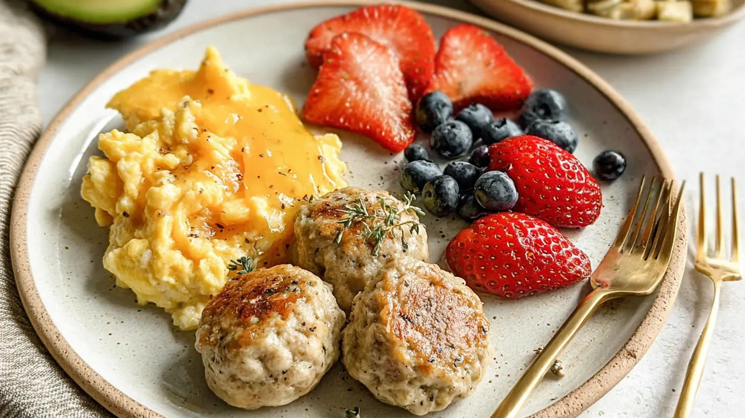 An assortment of appealing family breakfast ideas, including waffles and berries, ready to eat