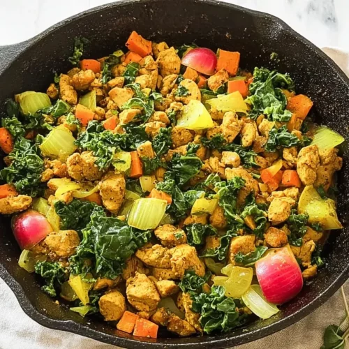 Simple lean turkey skillet prepared with fresh vegetables