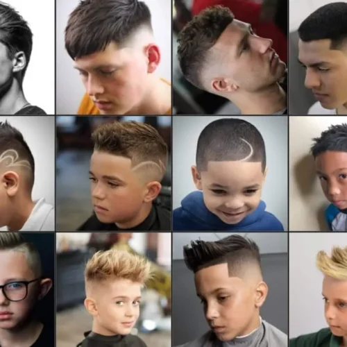 Various examples of popular back to school haircuts for children and teens, showcasing different styles.