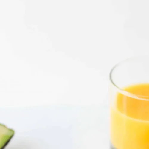 An artfully arranged balanced breakfast plate with various healthy items