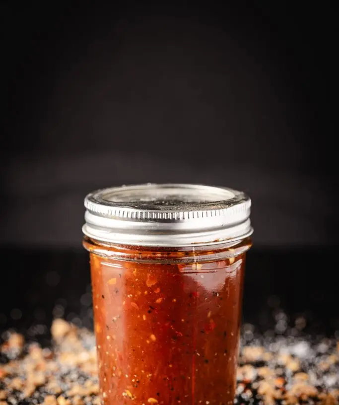 A bowl of Carolina pulled pork vinegar sauce, ready for serving
