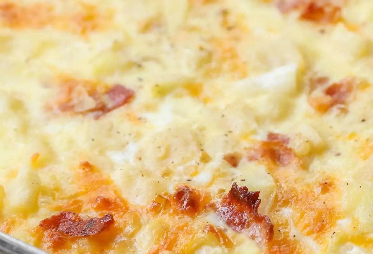 A freshly made easy breakfast bake ready to be served.