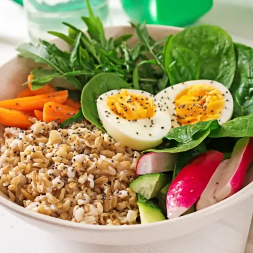 Various healthy breakfast ideas for every day displayed on a table.