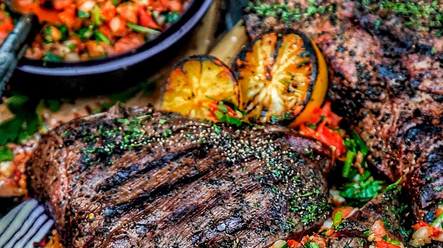 A juicy Santa Maria tri-tip steak, expertly grilled and ready to be served.
